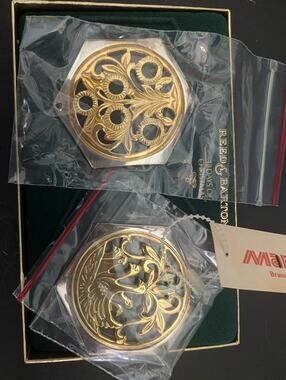 Reed and Barton 12 Days of Christmas Ornaments 5 Gold Rings 6 Geese Vintage